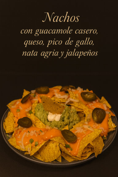 Nachos with homemade guacamole